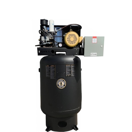 Industrial Gold 15hp, 3 phase, 208-230V, Open Frame, 120 Gallon Vertical Tank 200PSI R153V123